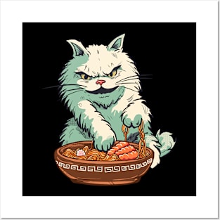 Ramen cat monster Posters and Art